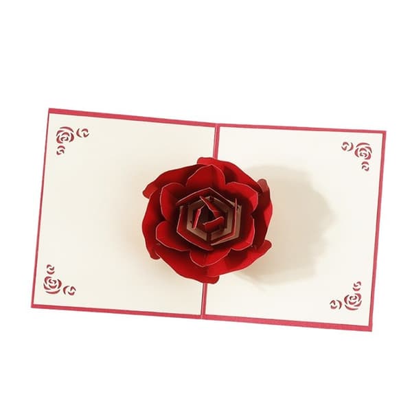 2 stykker romantisk bekendelse 3D rose Valentinsdagskort 13*16cm