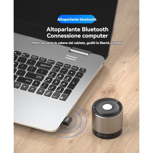 Bluetooth USB 5.0 -sovitin, Mini-vastaanotin 5.0 USB PC:lle/kannettavalle Windows/Linux (5.0)