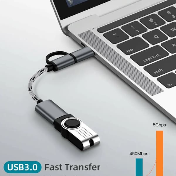 H79 USB Type-C + Micro USB Han til USB 3.0 Hun OTG Adapterkabel 2-i-1
