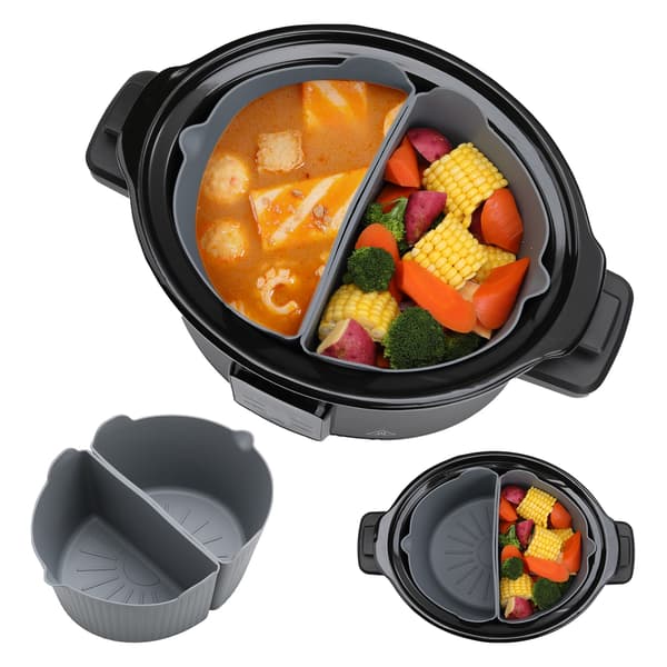Slow Cooker Silikonfoder Lättrengjord Innerkruka Tillbehör - Svart