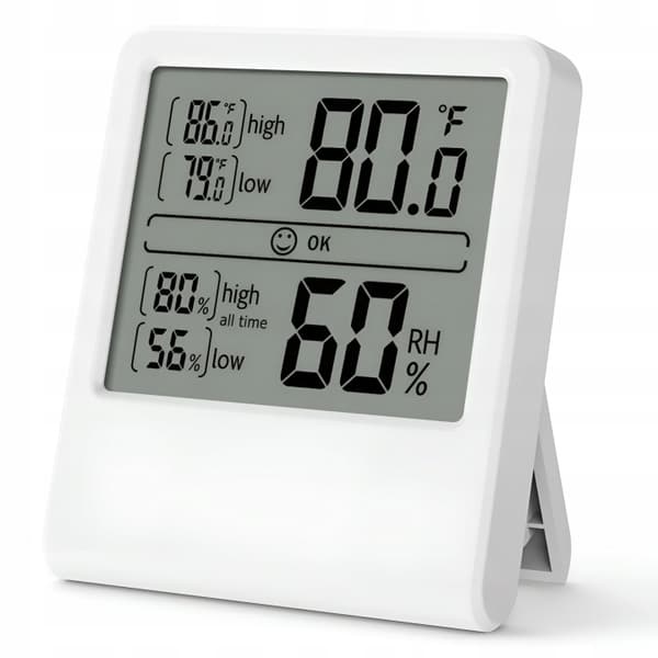 Trådlös elektronisk inomhustermometer med hygrometer (vit)