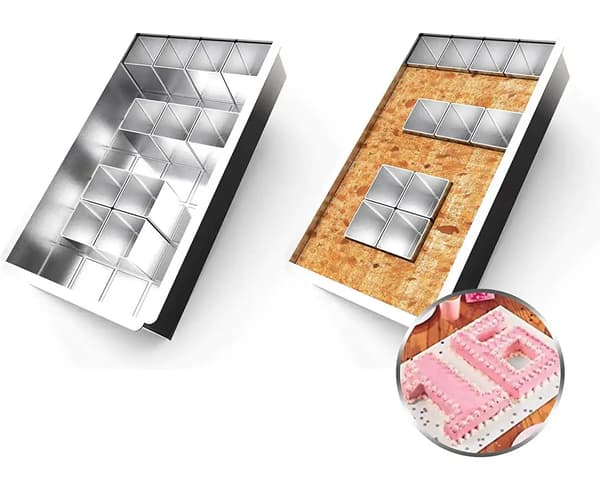 Justerbar Non-Stick Bageform i Aluminium Kageform Store Bogstaver