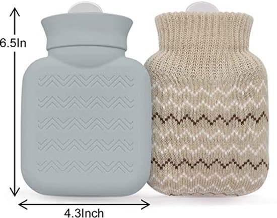 320 ml varmvattenflaska med stickat överdrag för smärtlindring