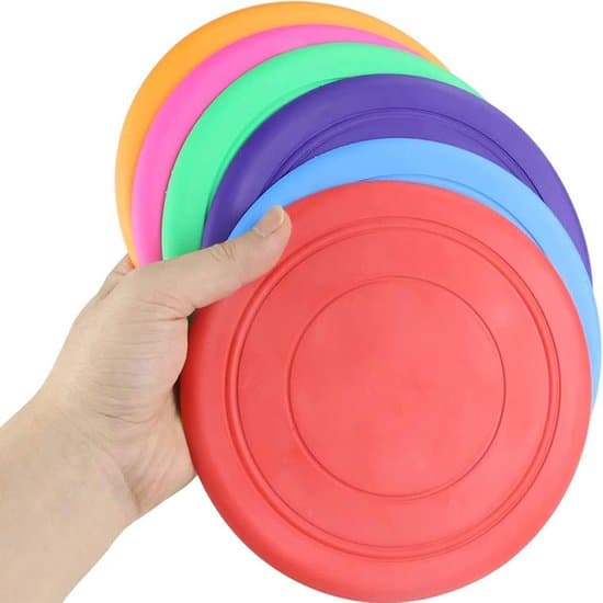 7-delt sæt holdbare bløde gummi flydende hundefrisbees til apport og træning (store hunde)