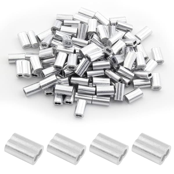 200-styks aluminium krymperingmuffer (2 mm) til wirer og kabler