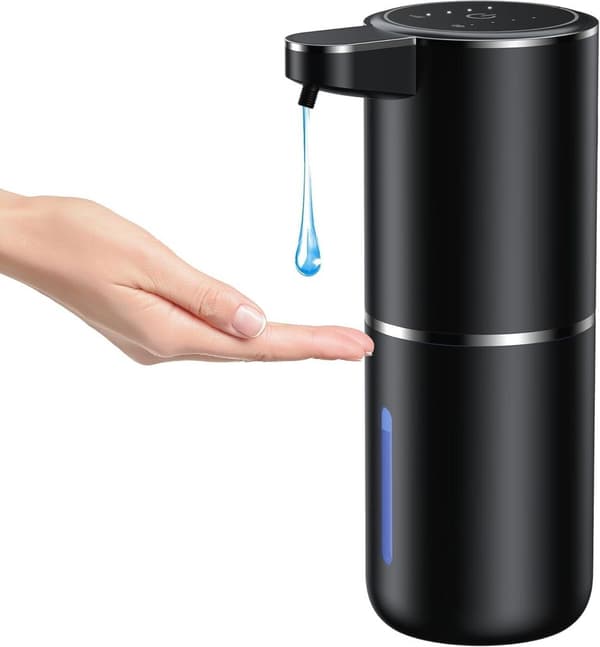Automatisk sæbedispenser, infrarød sensor sæbedispenser, 380 ml el. sæbedispenser, USB-opladning, IPX5 WP, sort