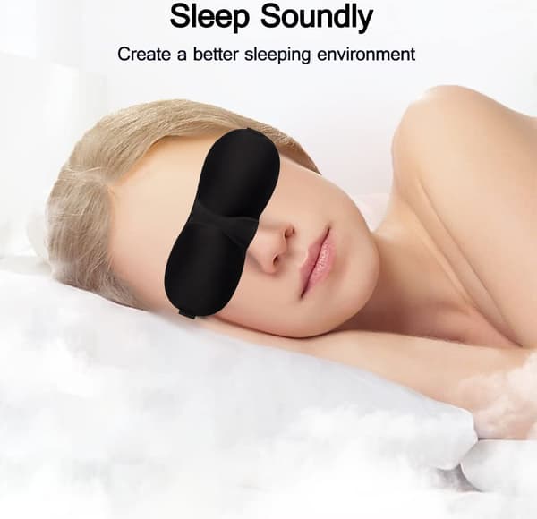 Sovmask, 3-pack, ljusblockerande 3D-ögonmask, sovmask för sidosovare