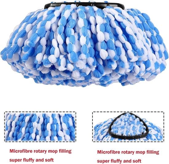 4-pack moppdukar - För Vileda O-Cedar RinseClean dubbelrörssystem - Ersättningspack för snurrmopp - Mikrofiberduk - Maskintvättbar - Blå