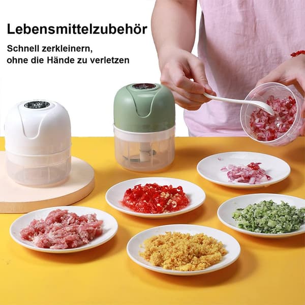 Elektrisk matberedare, 250 ml mini vitlökshackare, grönsakshackare, multifunktionell hackare