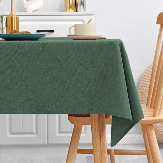 Rektangulær linned dug - 110x160 cm - Vandtæt - Armygrøn