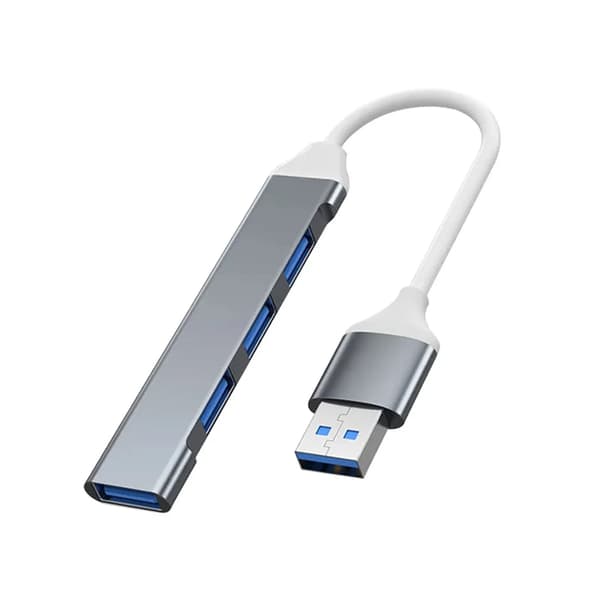 4-portars USB-C-hub och datasplitter i aluminiumlegering (grå)