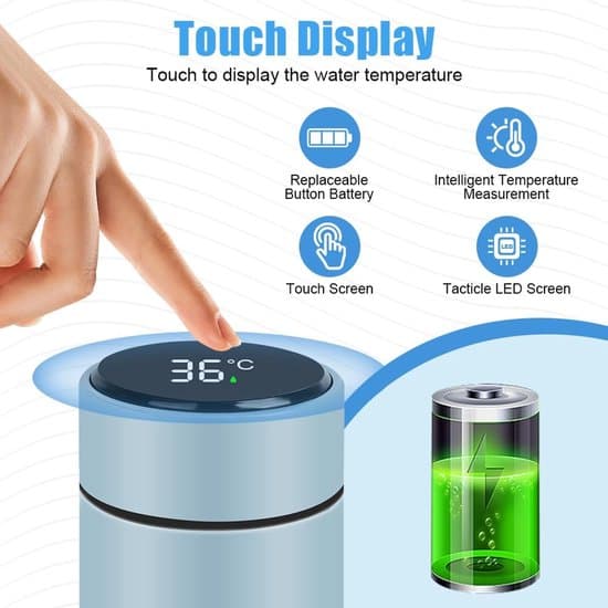500 ml Smart Termoflaske i Rustfrit Stål med LED Temperaturdisplay (Blå)