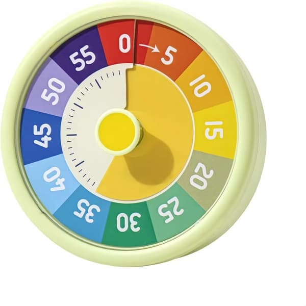 60-minutters visuel nedtællingstidsmanager og Pomodoro-timer (grøn).
