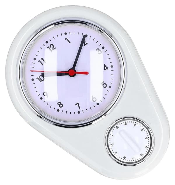 9-tums kökstimer väggklocka, multifunktionell timer - vit