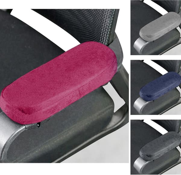 Kontorsstol Armstödskuddar Memory Foam PP Bomull Komfort Armbågsstöd Grå