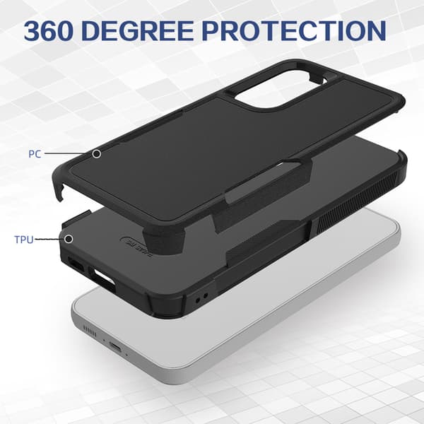 Kraftigt, robust, stødsikkert etui til Samsung Galaxy S23 FE (sort).
