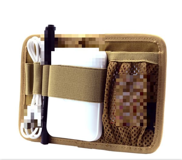 Förvaringsbräda Multifunktionell Organizer för Ryggsäckar Västar Väskor Daglig Förvaring Elastiska Nätfickor 2-pack Khaki
