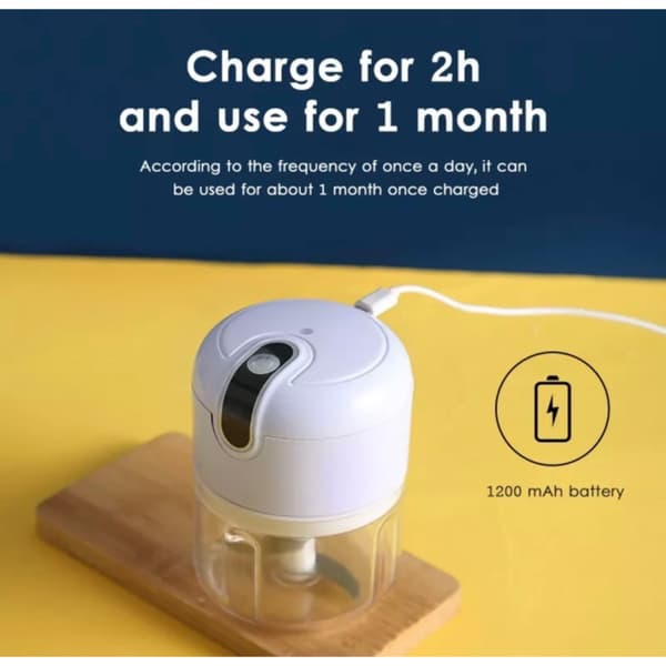 Gratis USB Mini Elektrisk Madhakker 250ml Bærbar Blender Hvidløg