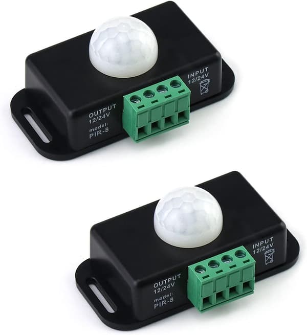 2-pak sensor LED bevægelsessensorafbryder - sort
