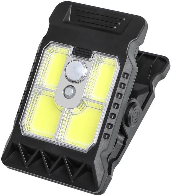 Svart utomhus solcellsdriven rörelsesensor COB arbets- och nödlampa