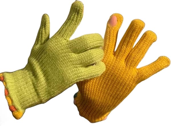 Strikkede Vintervarme Fleece Fingerløse Touchscreen Handsker - Søblå
