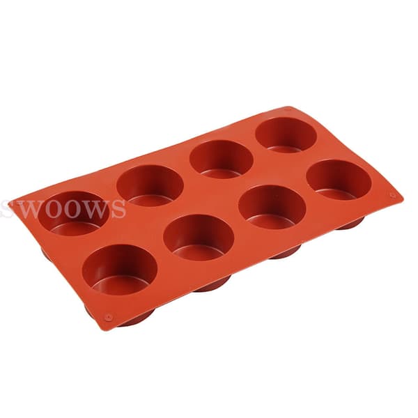 2x 8-hulrums bageplade silikoneform mini cupcake cookie bageform muffinform
