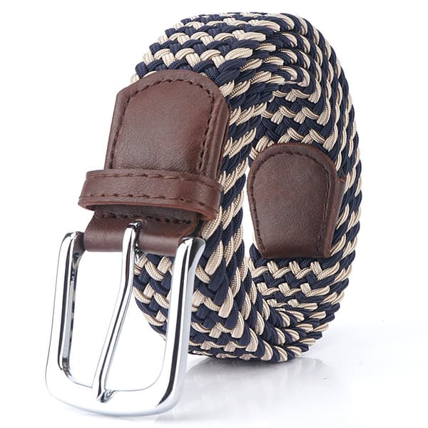 Mörkblå Khaki 3.4x125cm Canvas Elastiskt Bälte Unisex Spänne