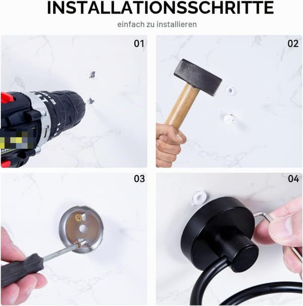 Hårtorksställ, mattvit, väggmonterad, badrumshårtorkshållare, badrumstillbehör med borrhålsdesign, hårtorksställ, väggmonterad.