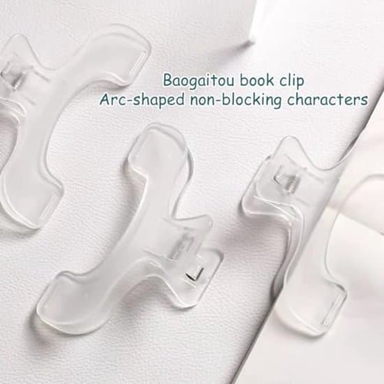 Gennemsigtig bogclips - Holdbart akrylmateriale - 12,2 x 7 cm