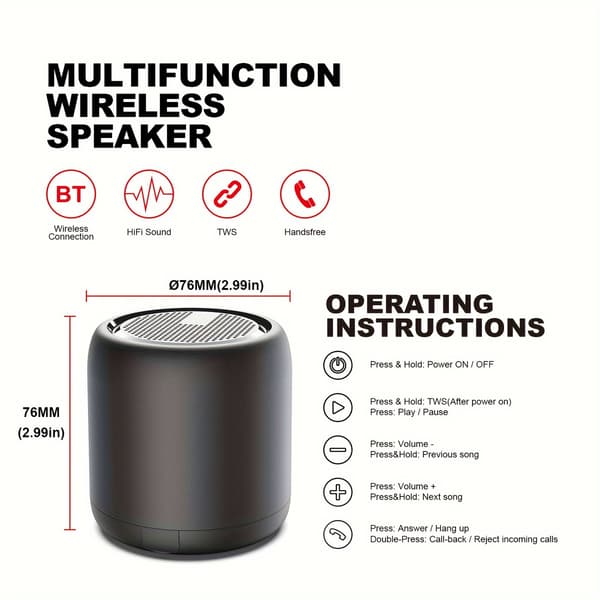 Udendørs trådløs TWS mini subwoofer privat model lyd