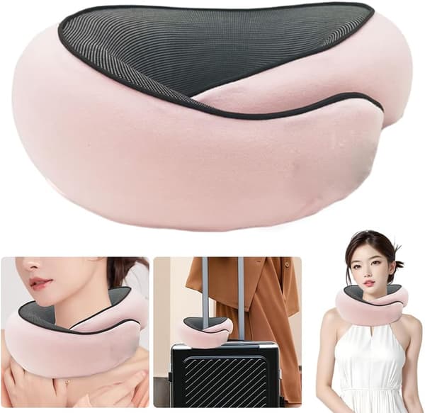 Kudde Memory Foam Flygplan Vandring Resa Långsam-Släpp Skum - Rosa