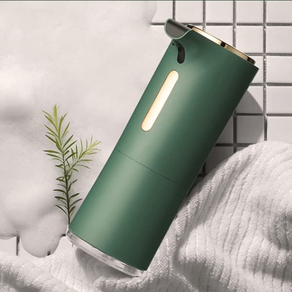 Automatisk sensor sæbedispenser til bordplade, skumsæbedispenser, shampoo, badeværelse og håndsæbedispenser (grøn)