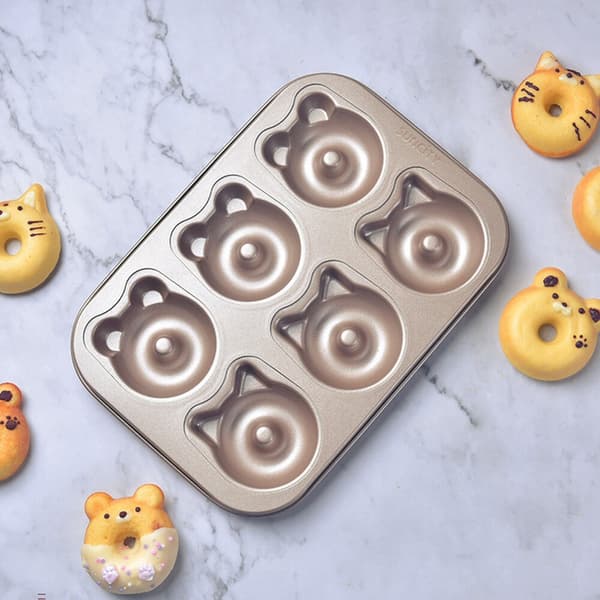 Kopper Donutform Mini Bage Donutpande Dejbakke Maker Kage Sød Guld