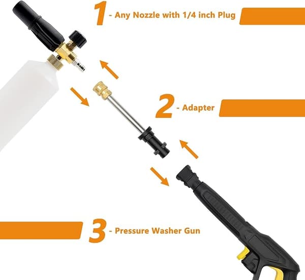 Högtryckstvättspistoladapter, 1/4\" snabbkoppling, för K2-K7.