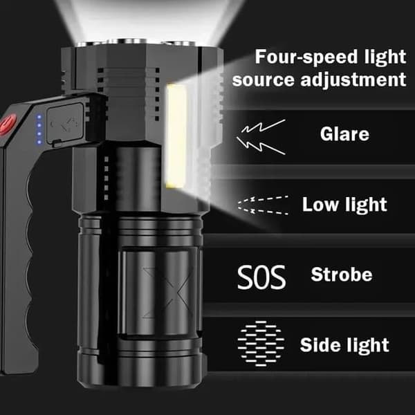 Ladattava taskulamppu LED USB vedenpitävä erittäin kirkas tehokas