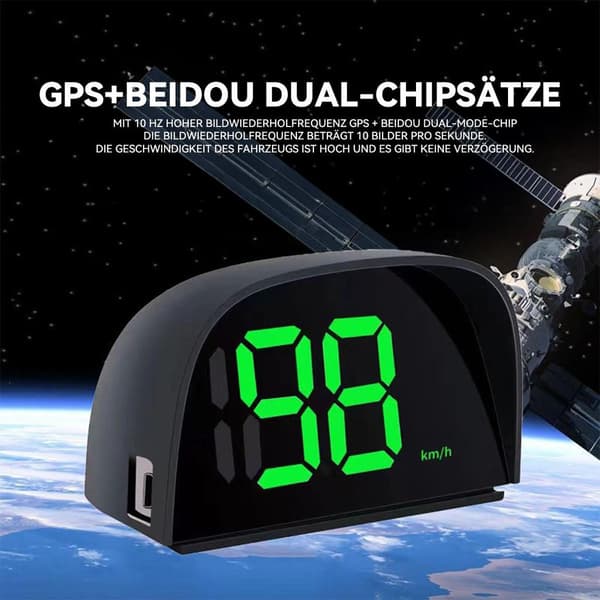 Digital Bil Speedometer-GPS HUD LCD Display USB Plug-and-Play til Cykler & Biler-km/t-Grøn
