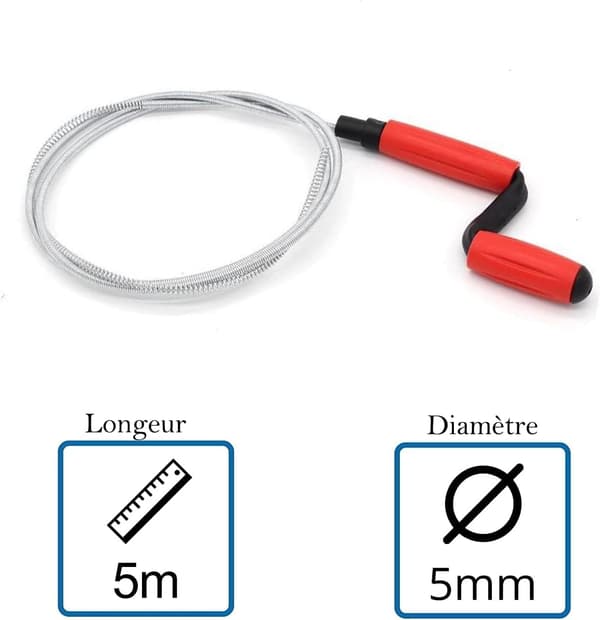 Manuell avloppsrensare, manuell avloppsrensare (3m x 5mm)