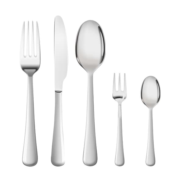 Bestickset i rostfritt stål, 30 delar, silver, skedar, barn