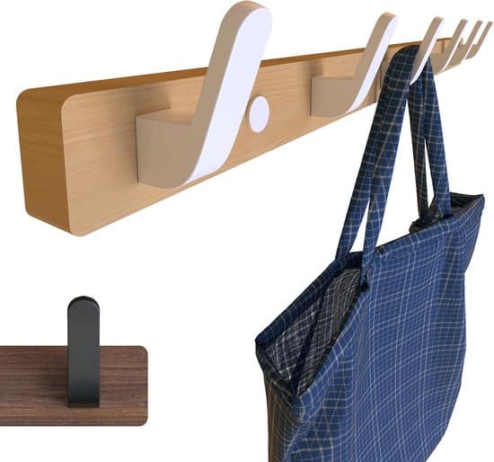 Knagerække med 6 kroge til vægmontering - Trædesign (55 cm)
