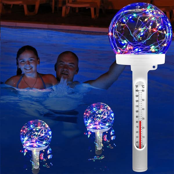 Flytande pooltermometer Lättläst nattpool bubbelpool spa