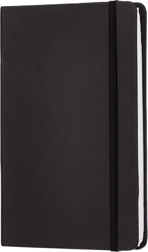 Notesbog - Notesbog med skulderrem - A5 - Planlægger - Kalender - Arbejdsbog - Mødenotesbog, velegnet til skoler, kontorer osv., sort.