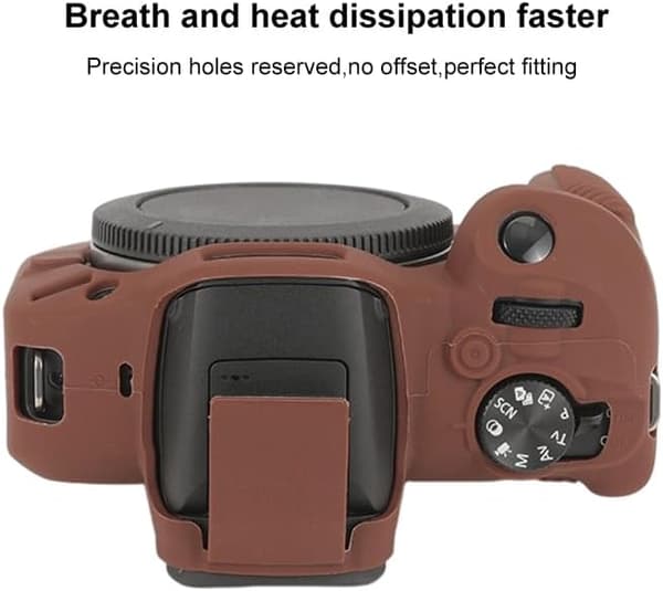 Kamerataske til Canon EOS R100, lavet af silikone, sort.