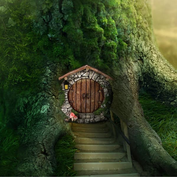 Miniatyrälvdörr Hobbit Pixie Elf Trädgårdstomte Dekor Heminredning