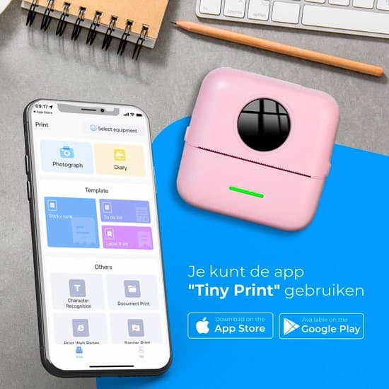 Miniprintteri - Taskuvalokuvatulostin - Lämpö - Langaton mobiililaitteille