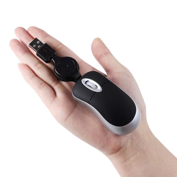 Mini udtrækkelig USB optisk scrollhjul kablet mus PC bærbar lilla