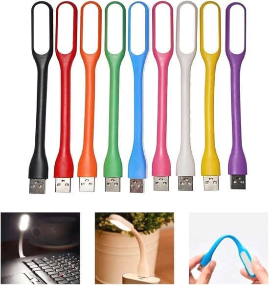 Flexibla Mini USB LED-lampor - 9-pack, lämpliga för bärbara datorer och datorer