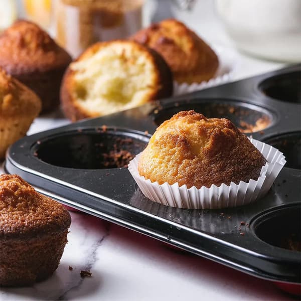 Mini Muffinsbagepladesæt – 2 Mini Muffinsbageplader, 48 Cupcake Bageplader, Non-stick Mini Muffinsbageplader