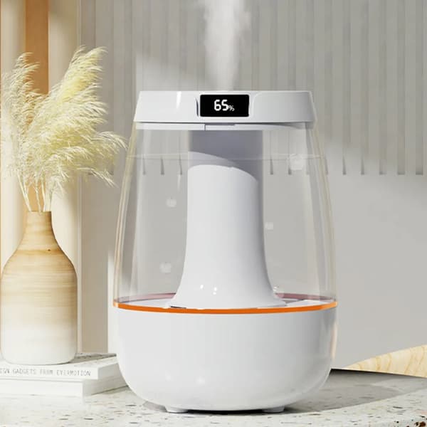 Luftfuktare och aromdiffusor, 3L tank, nattlampa, 30dB tyst, USB, för sovrum och kontor, vit.