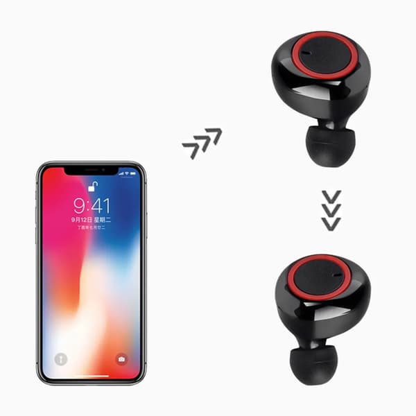 Ægte trådløst BT-headset BT 5.0 Touch Sort Rød