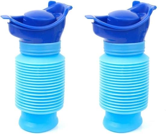 Herrurinal - Med lock - Urinflaska - Urinal - 750ml - Vikbar - 2-pack - Nödvändig!